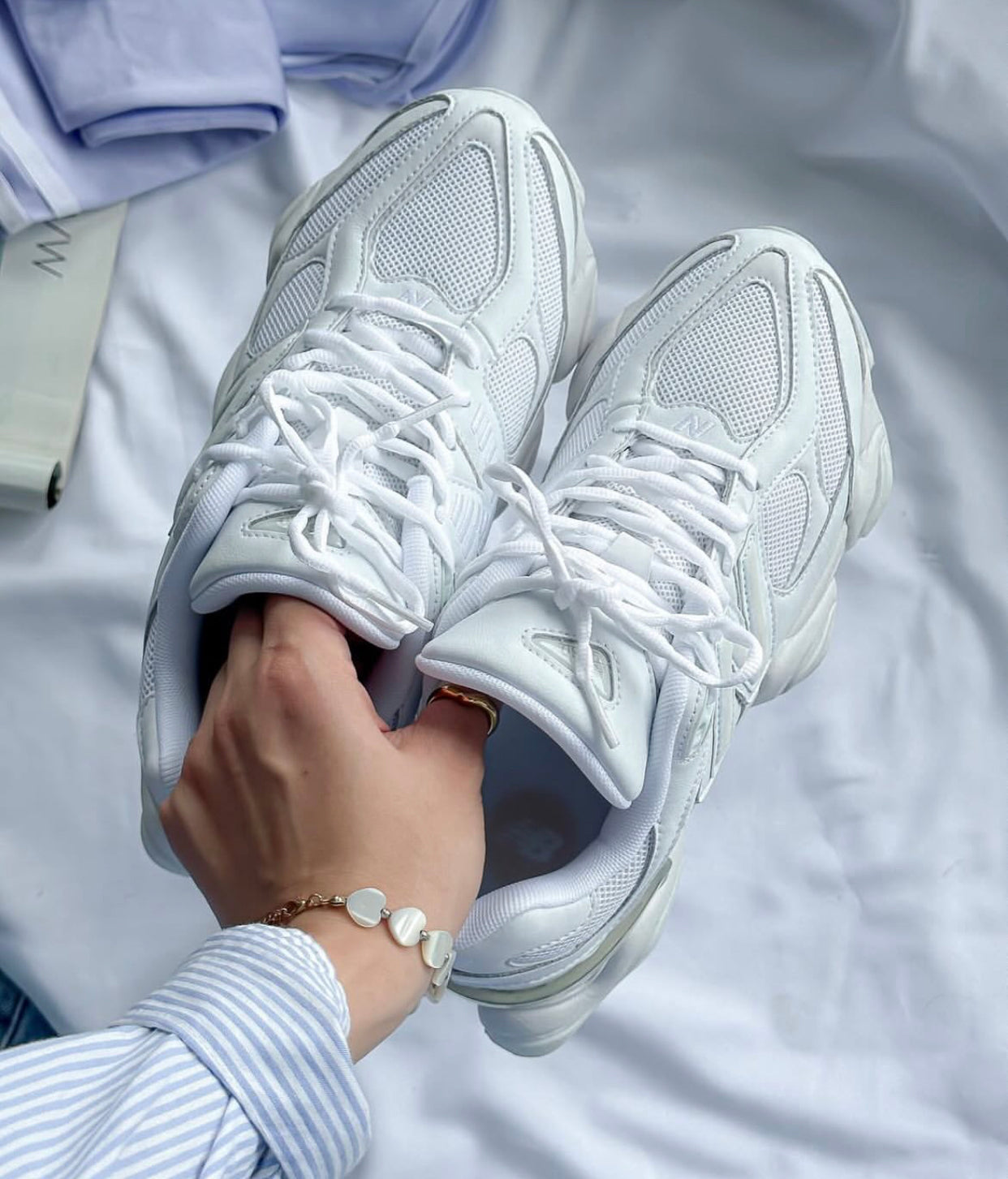New Balance 9060 triple white