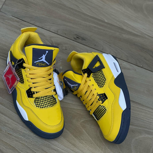 Nike Air Jordan 4 Retro Lightning Thunder Tour Yellow Grey